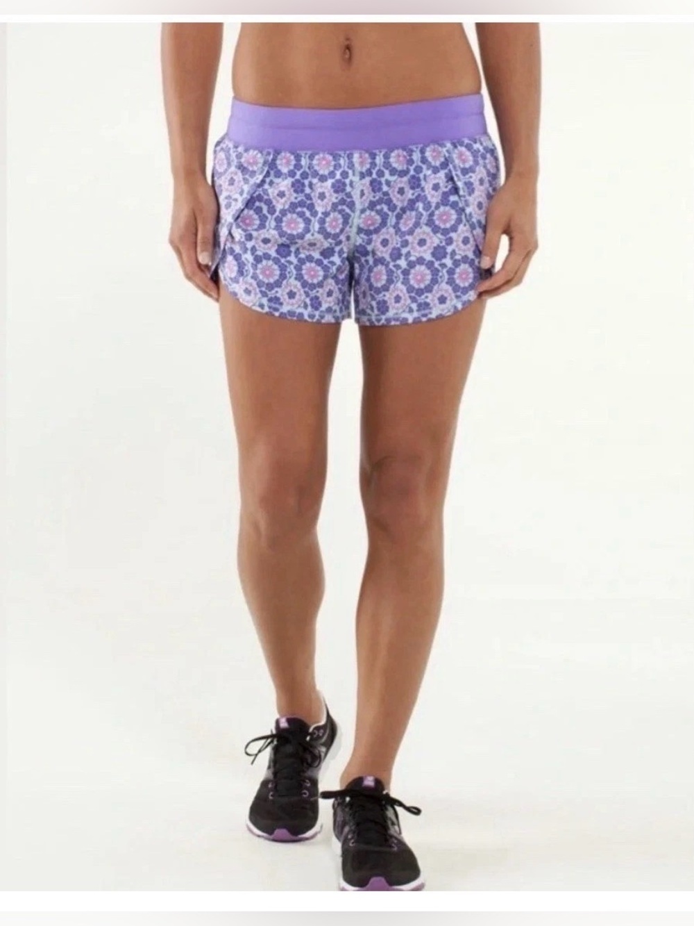 Lululemon 4 Run: Breeze By Short Twiggy Aqua Persian Purple Pink EUC! Rare!l